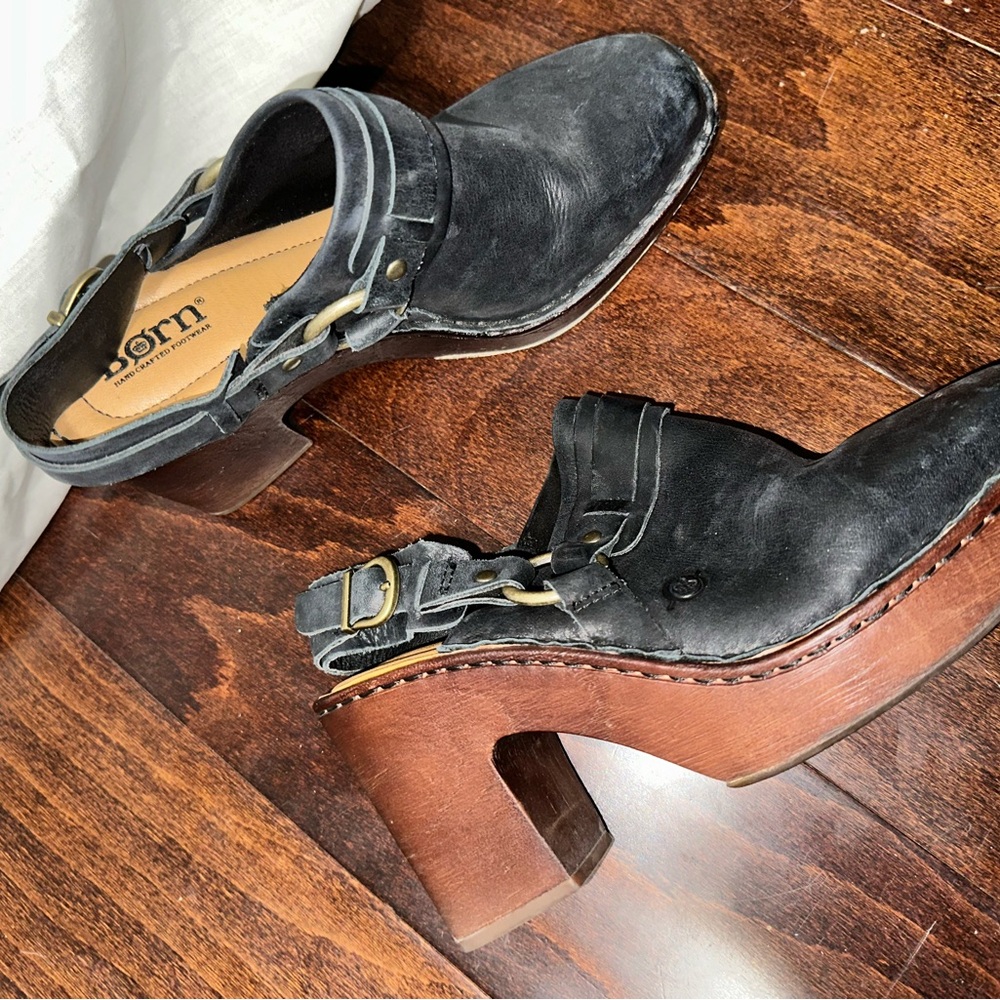 Born Hudson Slingback Clogs | black real leather - Picture 11 of 16